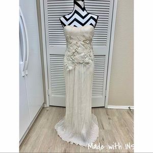 Elizabeth Fillmore Ivory Sheath Wedding Dress 8